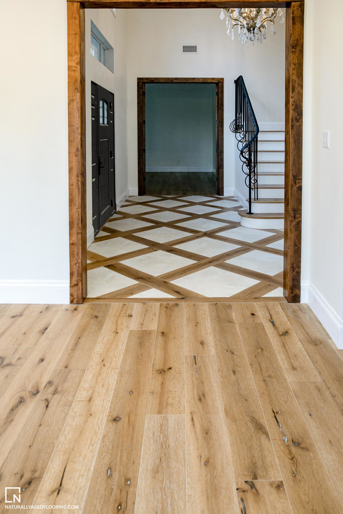 hardwood floors leading to home entryway