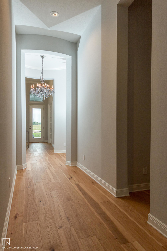 hardwood floor in long hallway