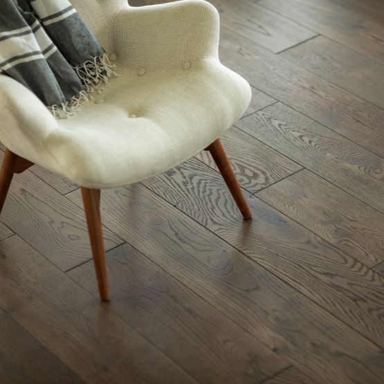 hardwood flooring and white chair's legs
