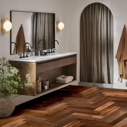 Flooring image of Anderson Tuftex - Revival Walnut Herringbone Collection - Rye - AA833-17043